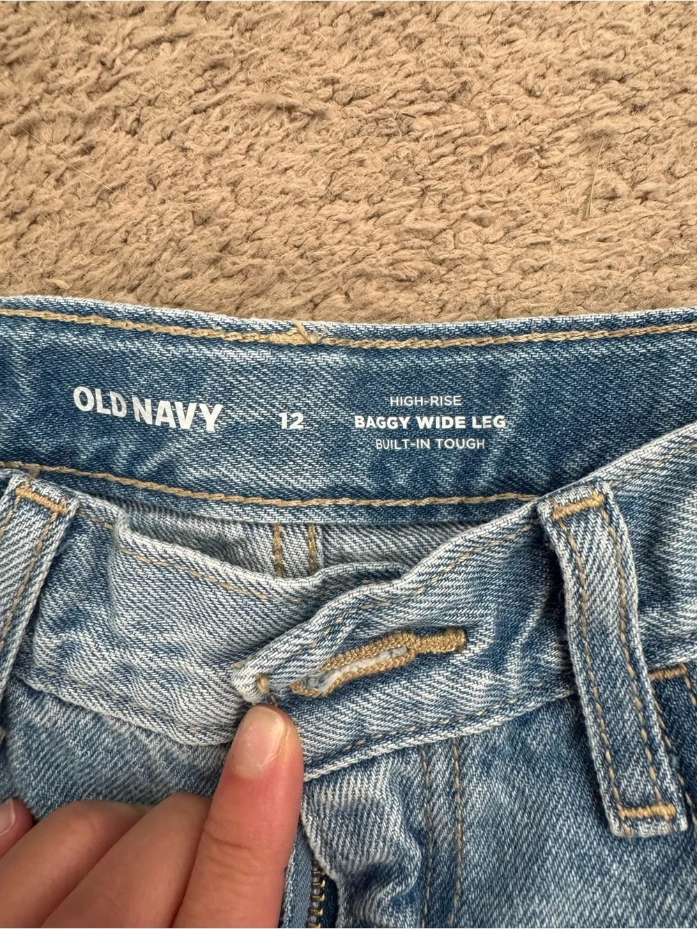 Old Navy Light Blue Wide Leg Distressed Jeans